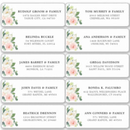 Adesivo Endereço de Convidado para Casamento Floral de Mar