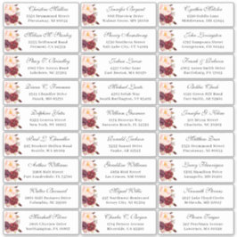 Adesivo Endereço de Convidado para Casamento Floral Vermel