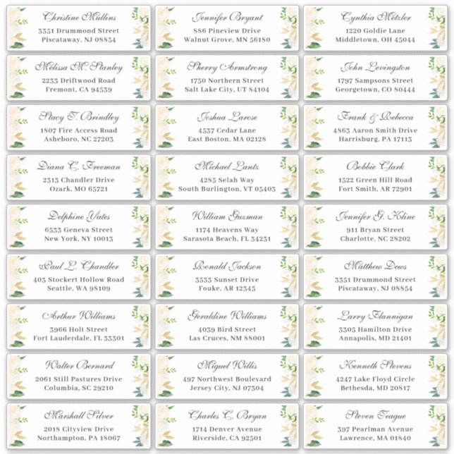 Adesivo Endereço de Convidado para Casamento Frológico Dou (Frente)