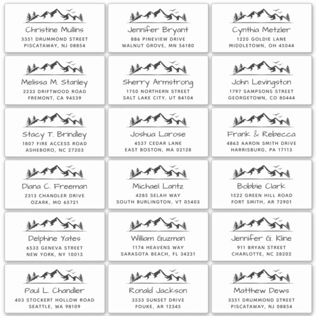 Adesivo Endereço de Convidado para Casamento Grande de Mon (Frente)