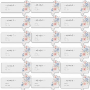 Adesivo Endereço de Convidado Transparente Esfregar Flores