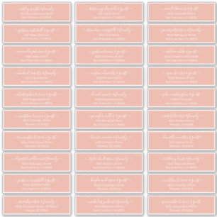 Adesivo Endereço de Convidados para Casamento de Script Ch