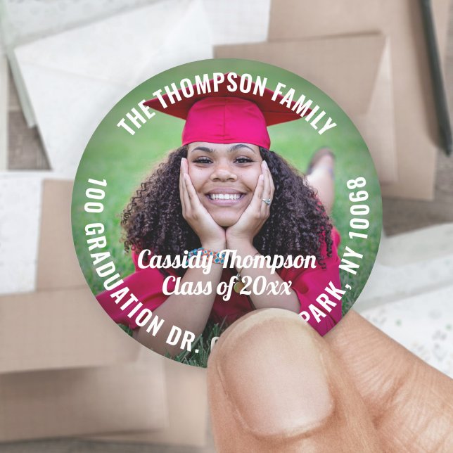 Adesivo Endereço de Devolução, Ano de Classe e Graduação d (Criador carregado)