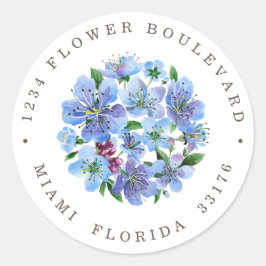 Adesivo Endereço de devolução botânica do Buquê Cherry Blo