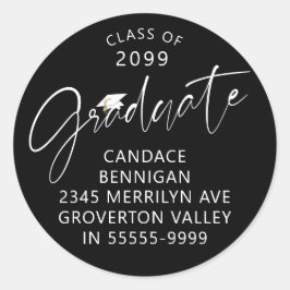 Adesivo Endereço de Devolução Branca Preta do Script do Fo