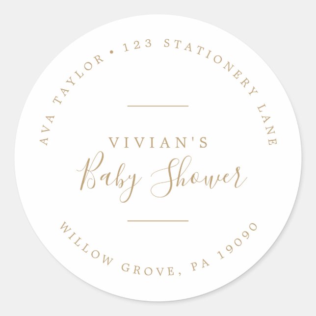 Adesivo Endereço de devolução circular mínima do Chá de fr (Frente)