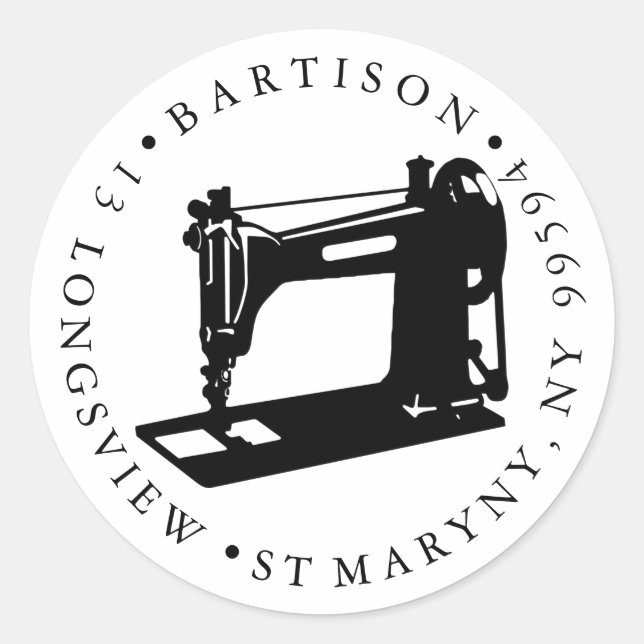 Adesivo endereço de devolução costura Nome da empresa arte (Frente)