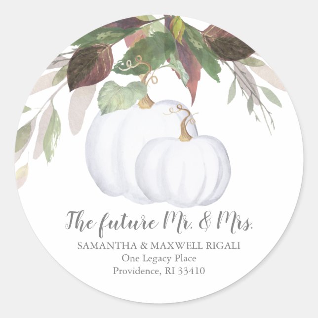 Adesivo Endereço de devolução da Abóbora Branca de Waterco (Frente)