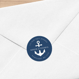 Adesivo Endereço de Devolução da Âncora de Cor de Fundo Ed