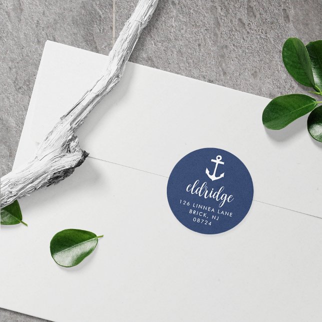 Adesivo Endereço de devolução da âncora do Marinho náutico (Criador carregado)