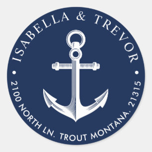 Adesivo Endereço de devolução da âncora náutica