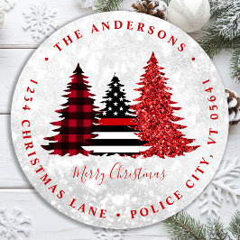 Adesivo Endereço de devolução da árvore de Natal do Bombei