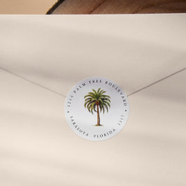 Adesivo Endereço de devolução da ÁRVORE de PALM TROPICAL E