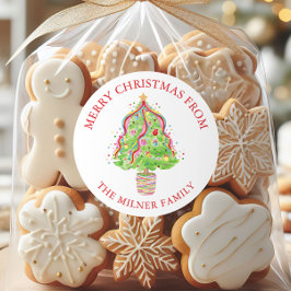 Adesivo Endereço de devolução da árvore natalícia Confetti