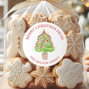 Adesivo Endereço de devolução da árvore natalícia Confetti