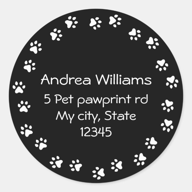 Adesivo Endereço de devolução da borda da impressão branca (Frente)