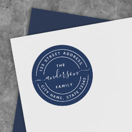 Adesivo Endereço de devolução da caligrafia redonda de cor