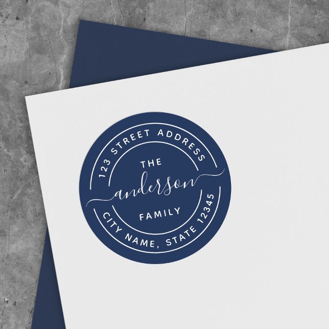 Adesivo Endereço de devolução da caligrafia redonda de cor (Criador carregado)