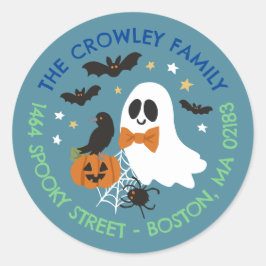 Adesivo Endereço de devolução da família de Halloween do F