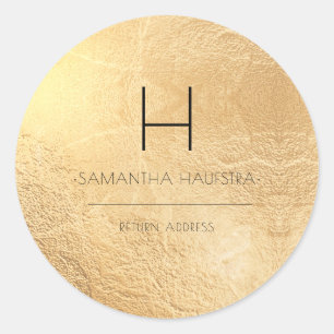 Adesivo Endereço de devolução da folha de ouro do Faux do 