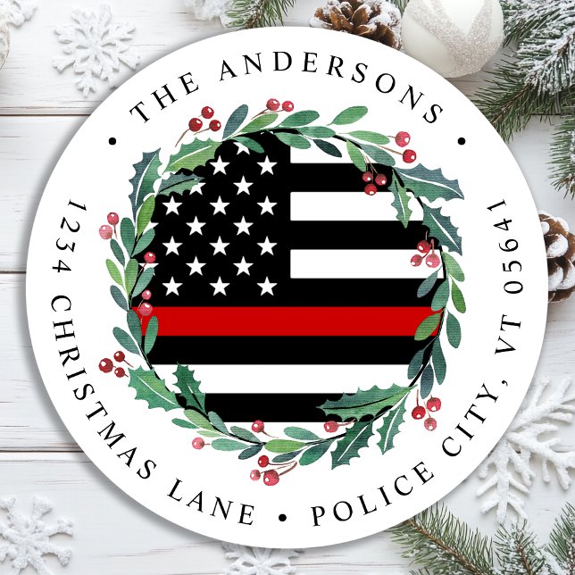 Adesivo Endereço de Devolução da Linha Vermelha fina do Bo (Criador carregado)