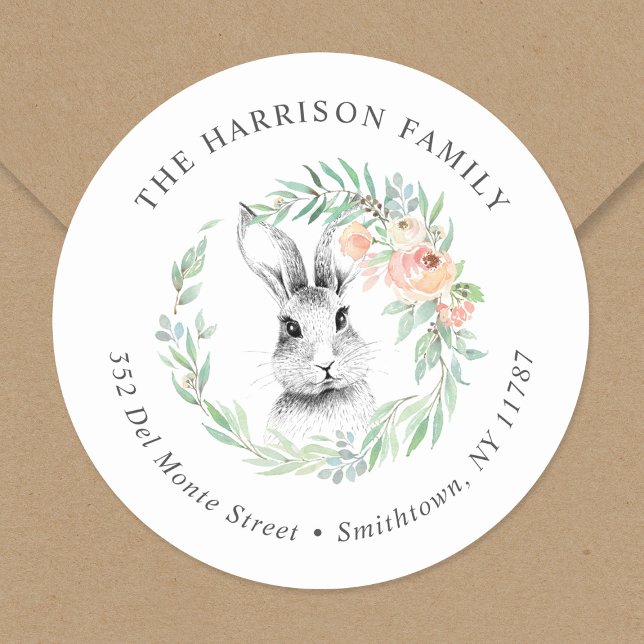 Adesivo Endereço de devolução da Páscoa Floral Floral de F (Criador carregado)