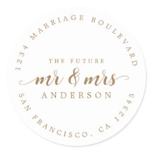 Endereço de devolução da Sra. Dourada Script