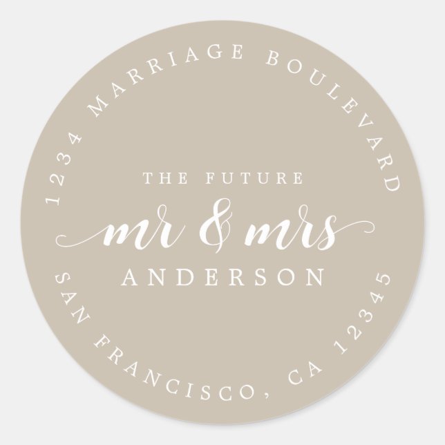 Adesivo Endereço de devolução da Sra. Script para o futuro (Frente)