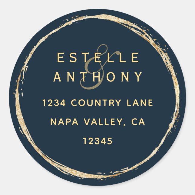 Adesivo Endereço de Devolução de Ampersand Dourado Russo m (Frente)