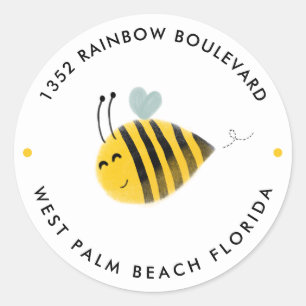 Adesivo Endereço de Devolução de Aniversário do Bumble