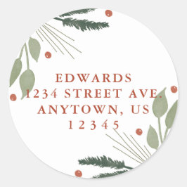 Adesivo Endereço de Devolução de Aquarela de Feriado