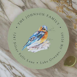 Adesivo Endereço de devolução de Bluebird para Watercolor 