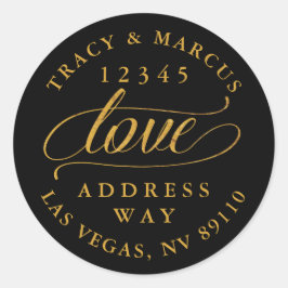 Adesivo Endereço de Devolução de Casamento de Amor