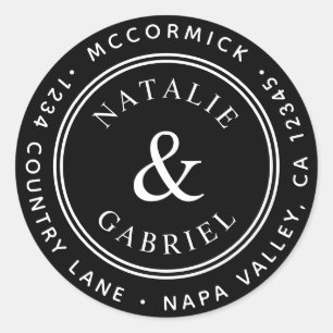 Adesivo Endereço de Devolução de Casamento de Ampersand