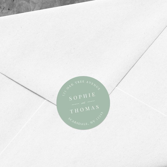 Adesivo Endereço de Devolução de Casamento de Cor Editável (Criador carregado)