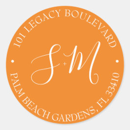 Adesivo Endereço de Devolução de Casamento de Monograma La