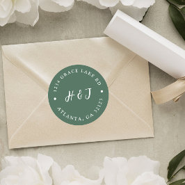 Adesivo Endereço de Devolução de Casamento Elegante Modern