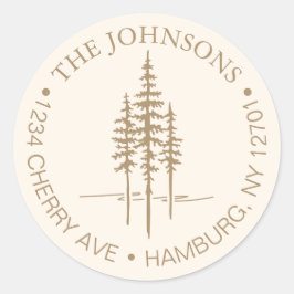 Adesivo Endereço de Devolução de Casamento Floresta Árvore