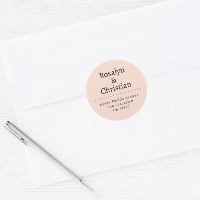 Adesivo Endereço de devolução de casamento herbáceo neutro (Criador carregado)