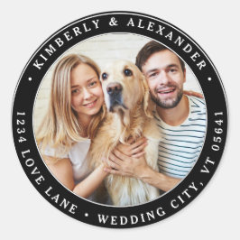 Adesivo Endereço de Devolução de Casamento Moderno de Foto