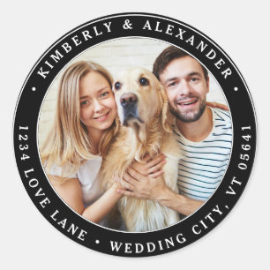 Adesivo Endereço de Devolução de Casamento Moderno de Foto