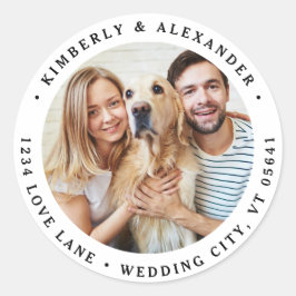 Adesivo Endereço de Devolução de Casamento Moderno de Foto