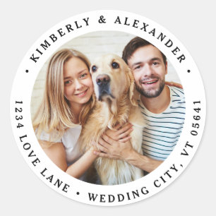 Adesivo Endereço de Devolução de Casamento Moderno de Foto
