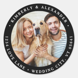 Adesivo Endereço de Devolução de Casamento Moderno de Foto