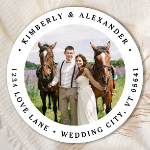 Adesivo Endereço de Devolução de Casamento Moderno de Foto