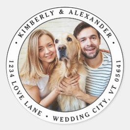 Adesivo Endereço de Devolução de Casamento Moderno de Foto