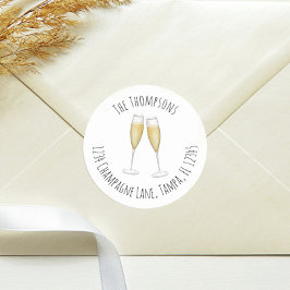 Adesivo Endereço de devolução de champanhe em aquarela sim