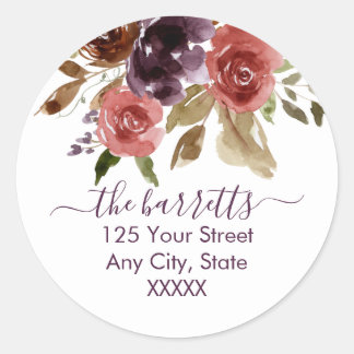 Adesivo Endereço de Devolução de Cores d'Água do Plumberry