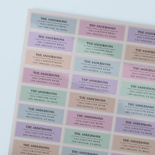 Adesivo Endereço de devolução de cores modernas transparen
