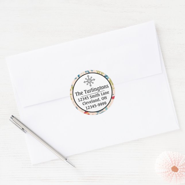 Adesivo Endereço de devolução de Enfeites de natal antigos (Envelope)
